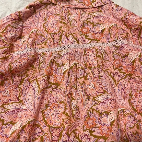 Sundance Women’s Pull Over Shirt Poppy Bloom Blouse 100% Cotton Size Small - Picture 6 of 8
